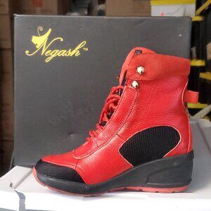 Red Negash Leather Ankle Boots